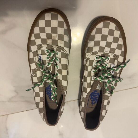 Vans Checkered Shoes with Green Accents #20 - Picture 3 of 8